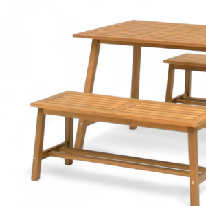 Mesa de Centro de Madera Maciza para Exterior, Diseño Minimalista Marrón con Estructura de Madera de Teca para Decoración del Hogar - Product Image 6