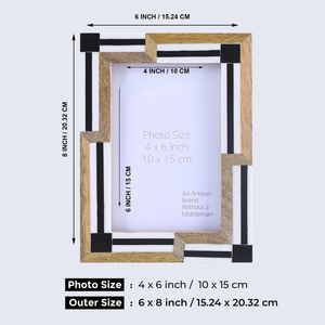 Marco de fotos artístico con incrustaciones de hueso |   Marco de Fotos Decorativo de Alta Gama - Product Image 3