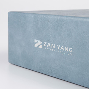 Ensemble cadeau en cuir Zan Yang, boîte rigide bleu Morandi avec fermeture magnétique, accessoires de mode haut de gamme - Product Image 6