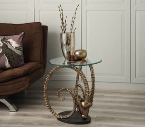 <b>White</b> <b>Marble</b> And Metal End And <b>Side</b> <b>Table</b> For Home Livingroom Villas Decoration Use Corner And <b>Side</b> <b>Table</b> - Product Image 3