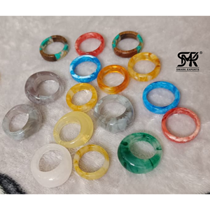 Ensemble de bagues empilables en résine brillante moderne, modèle superposable léger, bijoux de mode pour un style créatif - Product Image 6