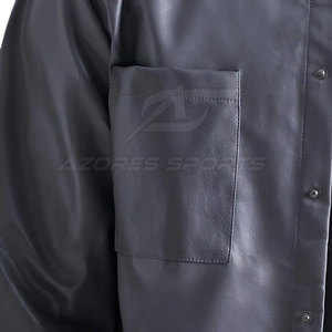 Camisa de Cuero para Hombre, Cuero Suave de Primera Calidad, Diseño Clásico con Botones, Corte Ajustado, Duradera, Elegante, Informal, para Uso Diario, Transpirable, Ecológica - Product Image 3