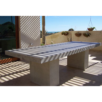 Mesa de Comedor Plegable Moderna y Ligera de Hormigón Natural para Exteriores, Patio, Jardín, Hotel, Sala de Estar y Uso Doméstico