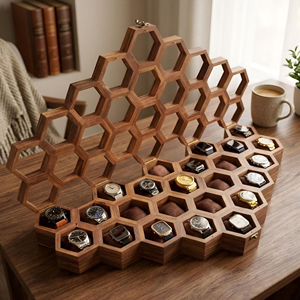 Caja de Madera para Relojes, para 2 Relojes, Estuche de Almacenamiento de Madera para Viajes, para 4 Relojes, de AYAANS - Product Image 6