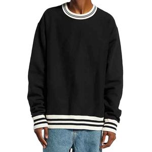 Sweat-shirt à col rond pour homme personnalisé, coupe ample, taille plus, 100% coton, uni, teint, tricoté épais, décontracté, pour l'hiver - Product Image 3