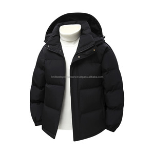 Veste matelassée à capuche, hiver, décontractée, écologique, doublure en laine, coupe-vent, rembourrage en polyester, fermeture éclair, couleur unie, coupe classique - Product Image 2