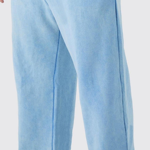 Lightweight Plain Dyed Enzyme Wash Mid Waist <b>Harem</b> Pants Thick Fleece Blank Straight Polyester/Cotton Casual Sweatpants Hoodie - Product Image 4