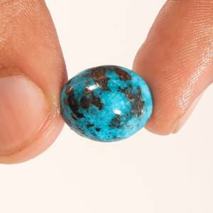 Pierre précieuse turquoise naturelle, cabochon ovale, pierre lâche pour la fabrication de bijoux, bagues, pendentifs, artisanat fait main - Product Image 4