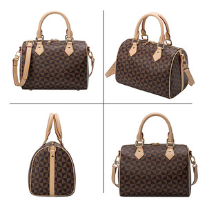 Sac Boston en cuir PU de haute qualité, imprimé, pour femme, sac à bandoulière, sacs de créateurs de marques célèbres, sac à main de luxe, grand modèle - Product Image 5