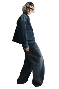 Top Trending Nuevo diseño 100% algodón Wide Lag Loose Fit Denim Jeans de 5 bolsillos con entrepierna caída para hombres a precio de fábrica al por mayor - Product Image 2