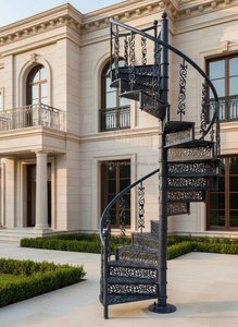 บันไดเหล็กวนกลางแจ้ง สไตล์ยุโรป ทันสมัย เป็นมิตรกับสิ่งแวดล้อม ทนทาน กันน้ำ ติดตั้งง่าย เหมาะสำหรับสวนสาธารณะและโรงแรม - Product Image 3