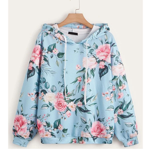 Sudadera con Capucha Deportiva Informal para Mujer Behram International 2025, Tejido de Punto Sólido, 100% Algodón, Hombros Caídos, Forrada - Product Image 1
