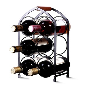 Elegante Soporte de Metal Contemporáneo para Botellas de Vino, Exhibidor de Mesa para una Sola Botella - Product Image 1