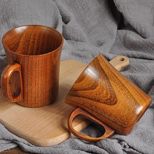 Tazas y Platillos de Té de Madera Marrón Hechos a Mano de Alta Calidad, Ecológicos y de Lujo, con Logotipo Personalizado, 200 ml, Regalos Empresariales - Product Image 2