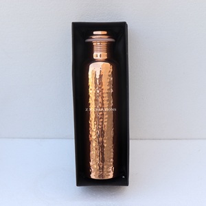 100% Pure Copper Hammered Water Bottle Beautiful Handcrafted Plastic <b>Drinkware</b> with Ayurveda Health Benefits - Product Image 5