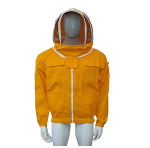 Veste de protection apicole avec voile détachable, respirante, en polyester et coton, coupe ample, blanche, coutures surjetées, VÊTEMENTS ÉQUIPEMENT EN CUIR - Product Image 4