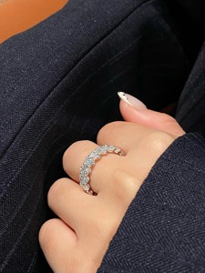 แหวนเพชรทรงรีเพาะเลี้ยงในห้องปฏิบัติการแบบเต็มวง 4.60 กะรัต ทองคำแท้ 14K แหวนแต่งงานเพชรแบบซ้อนได้ แหวนเจ้าสาว เครื่องประดับหรูหรา - Product Image 2