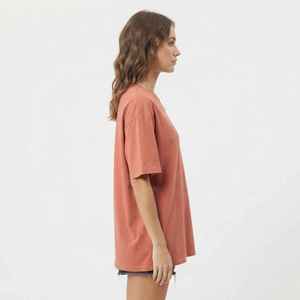 Camiseta Holgada con Cuello Redondo para Mujer, 100% Algodón, Manga Corta, Informal, con Logotipo Personalizado, para Primavera/Verano - Product Image 5