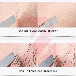 เหมาะสำหรับการกำจัดขน จัดแต่งทรง และตกแต่งขนคิ้ว ด้วยด้ามจับที่สะดวกสบาย ใช้งานง่าย แหนบปลายเฉียงเคลือบเพชรสำหรับคิ้ว - Product Image 6