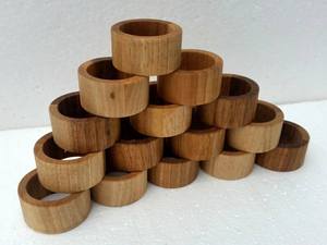 Ensemble de porte-serviettes carrés en bois lisse et de supports de serviettes, décoration de table rustique moderne, vente en gros, lot en vrac - Product Image 3