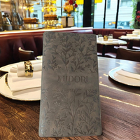Porte-menu de haute qualité en cuir PU durable format A4, certifié ISO, logo personnalisé, couleur nickelée, premium, pour restaurant, hôtel