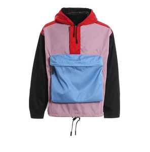 Chaqueta Cortavientos OEM, Diseño Personalizado con Bloques de Color, Chaqueta Deportiva para Hombre, con Bolsillo Frontal, Impermeable - Product Image 3