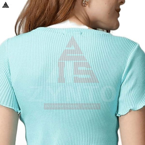 Top Corto para Mujer, Venta Caliente de Fábrica, Precio Bajo, Servicio OEM, Logotipo Personalizado, 100% Algodón, Top Corto en Blanco para Mujer - Product Image 2