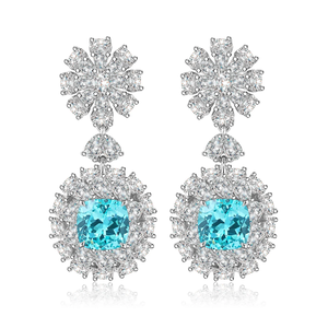 Women's White Gold Round Cut Fancy <b>Blue</b> Diamond <b>Earrings</b> IGI Certified Luxury <b>Studs</b> - Product Image 6