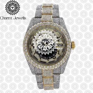 นาฬิกาข้อมือผู้ชาย Charm Luxury ขนาด 40 มม. สแตนเลสสตีล ประดับเพชร ระบบอนาล็อก กลไกอัตโนมัติ แสดงวันที่ ปุ่มกดแบบซ่อน - Product Image 2