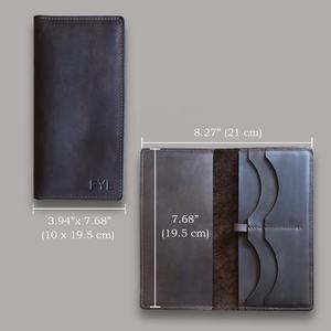 Handcrafted <b>Leather</b> Checkbook <b>Wallet</b> Personalized Slim Holder With Custom Engraving Bifold Cover for Men or Women LCR-0025 - Product Image 5
