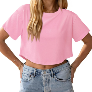Camiseta Ringer para Mujer al por Mayor a Precio Económico, Diseño Personalizado con Logotipo, Camiseta Holgada de Cuello Redondo y Hombros Caídos para Mujer - Product Image 2