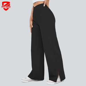 Pantalon de sport évasé V-Cross Fitness pour le levage des fessiers, taille croisée, leggings de yoga, tenue de sport pour la gym et l'extérieur, pantalon large pour l'entraînement - Product Image 3