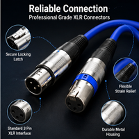 Cable de Micrófono XLR con Blindaje OFC de 3 Pines Macho a Hembra, Personalizado en Color, de 1m, 2m, 3m, 5m, 10m, para Mezclador y Amplificador