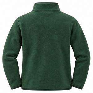 Veste polaire personnalisée vert forêt foncé, entièrement zippée, col montant, thermique, épaisse, pour l'hiver, tactique, pour l'extérieur - Product Image 5