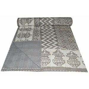 High Quality Indian Cotton Kantha <b>Quilt</b> Hand Stitched Boho <b>Bedspread</b> Comfortable Layered Coverlet for Home Decor - Product Image 5