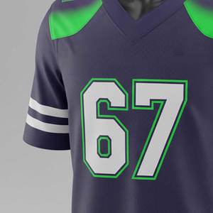 Camiseta de Fútbol Americano de Tela Suave y Transpirable, Manga Corta, Personalizable, Servicio OEM/ODM, Ropa Deportiva de Alto Rendimiento - Product Image 6