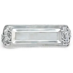 Bandeja de metal hecha a mano para decoración moderna de sala de estar, bandeja decorativa de metal de primera calidad para compradores de exportación, chapada, segura, de Zahid Exports - Product Image 2