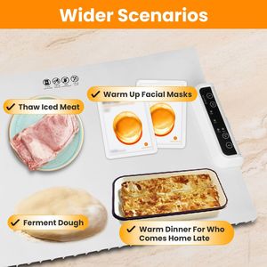 Scaldavivande Elettrico Intelligente con Controllo della Temperatura Regolabile e 3 Impostazioni di Timer Automatico, Tappetino Riscaldante Arrotolabile - Product Image 4