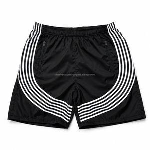 Shorts amples en nylon pour homme, imperméables, de plage, élastiques, imprimés, unis, avec cordon de serrage, pour la gym, coupe-vent, style survêtement - Product Image 5