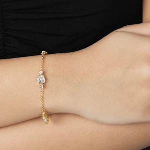 กำไลข้อมือโมอิสซาไนต์ทรงโพลกี้ สไตล์วิคตอเรียน เงินแท้ 925 ชุบทอง 14K เครื่องประดับหรูหรา ของขวัญสำหรับผู้หญิง - Product Image 4