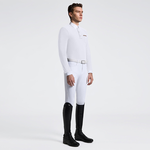 High Quality 4way Stretch Horse Riding Equestrian Shirt Top <b>Base</b> <b>Layer</b> Competition Show Shirt Polo in Soft Feel Technical Fabric - Product Image 5