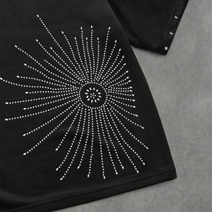 Camiseta Personalizada con Pedrería para Hombre, 100% Algodón de Alta Calidad, Corte Holgado y Oversize, Manga Corta, Unisex, Estilo Casual Urbano - Product Image 5