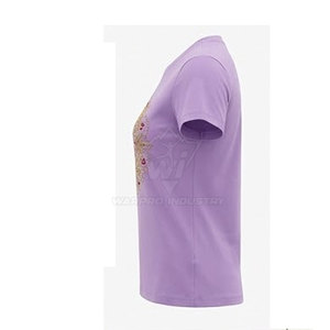 เสื้อยืดผู้หญิงพรีเมียมประดับเพชร แขนสั้น ดีไซน์หรูหรา แต่งด้วยคริสตัล แฟชั่นสตรีทสไตล์ สั่งพิมพ์ลายได้ ขายส่ง - Product Image 5