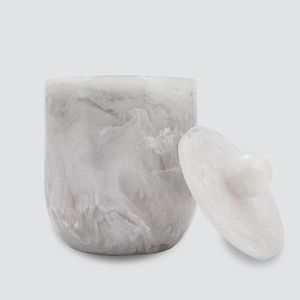 High Quality <b>White</b> Swirled Resin Ice <b>Bucket</b> Knotted Leather Handles <b>White</b> Storage champagne Bottle Jars From India - Product Image 2
