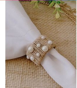 Rustic Jute Napkin Rings Ring Shape 4.5cm Width Eco-Friendly <b>Table</b> Decoration Wedding Napkin Holders - Product Image 5