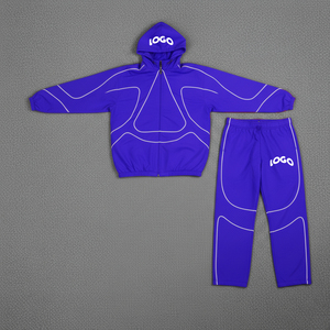 Custom Reflective Waterproof Windbreaker Jacket Nylon Track Pants Detachable Zipper Sweat Suit Men <b>Tracksuits</b> Casual Plus Size - Product Image 5