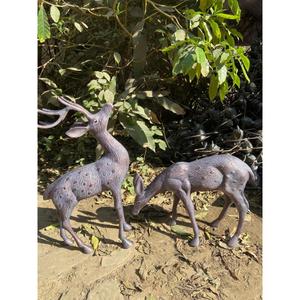 Ensemble de sculptures de cerfs en bronze, figurines d'animaux en métal faites à la main, fournitures de jardin, statues d'animaux grandeur nature, fabricant et vente en gros - Product Image 3