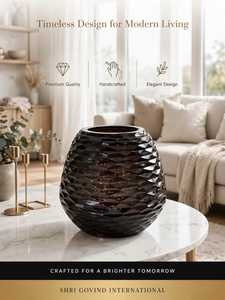 Handmade Chocolate Glass <b>Art</b> <b>Deco</b> Wedding Tabletop Flower <b>Vase</b> Modern Home Decor Break Resistant - Product Image 4