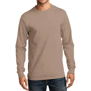 T-shirts à manches longues pour hommes, col rond, fabricant OEM, usine de vêtements avec une qualité d'exportation à 100% - Product Image 3