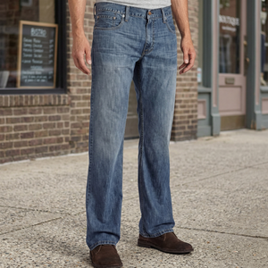 Straight Leg Denim <b>Jeans</b> Midweight Stonewashed Regular Fit Casual Men's Summer/Spring Cotton Fabric Woven Style Quick Dry - Product Image 3